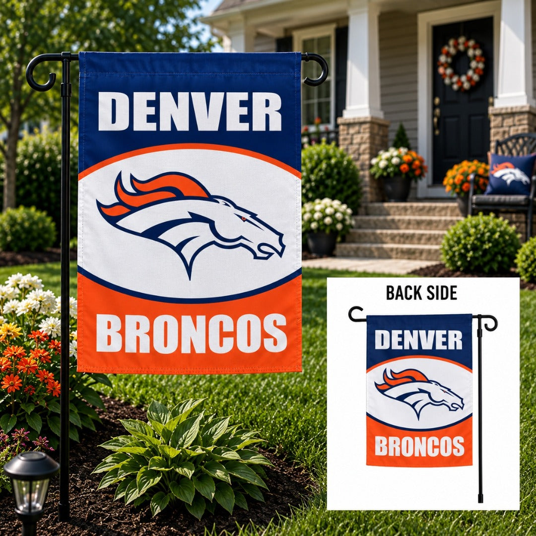 Denver Broncos 2 Sided NFL Garden Flag heartlandflags