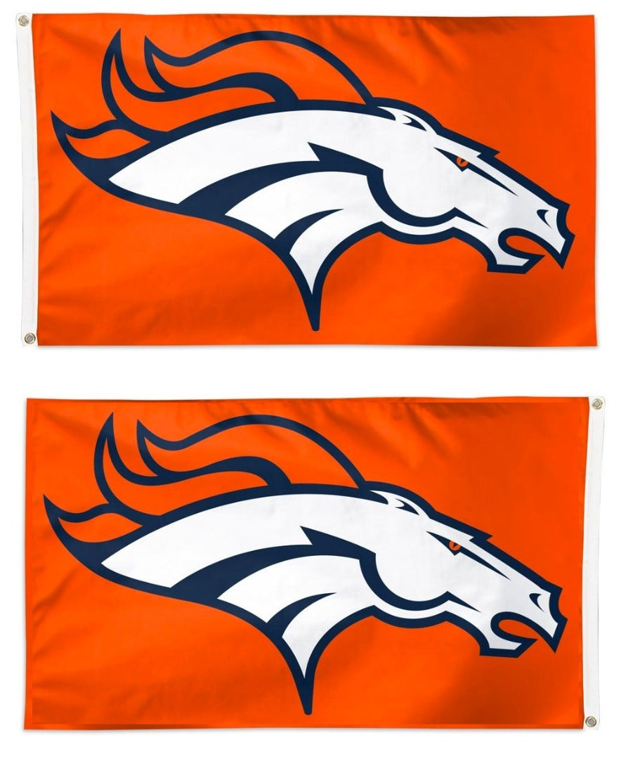 Denver Broncos 2 Sided Orange 3x5 Flag