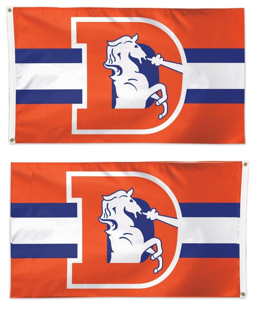 Denver Broncos Flag 2 Sided 3x5 Retro Logo heartlandflags