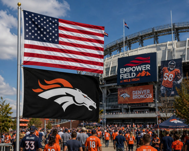 Denver Broncos Flag 3x5 Black 2 Sided heartlandflags
