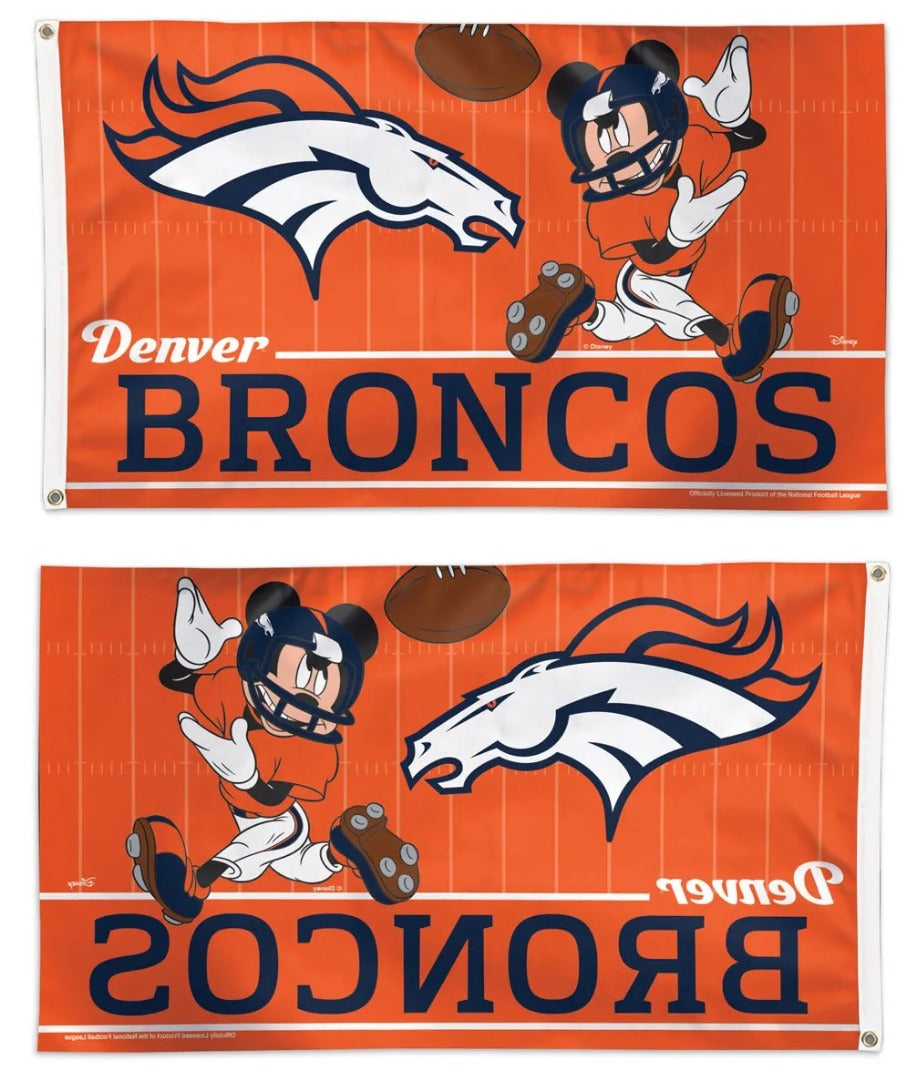 Denver Broncos Flag 3x5 Mickey Mouse Football heartlandflags