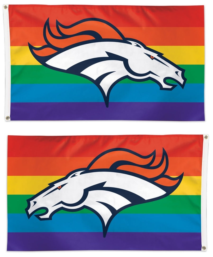 Denver Broncos Flag 3x5 Pride Rainbow heartlandflags