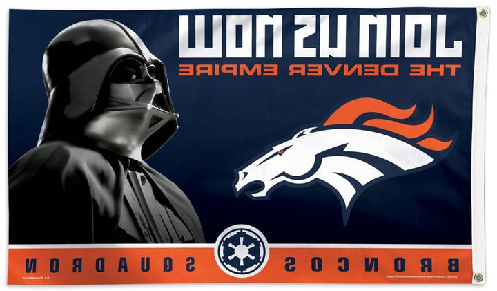 Denver Broncos Flag 3x5 Star Wars Broncos Squadron heartlandflags