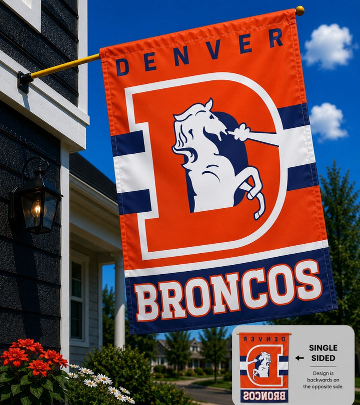Denver Broncos Flag Retro Logo Banner heartlandflags