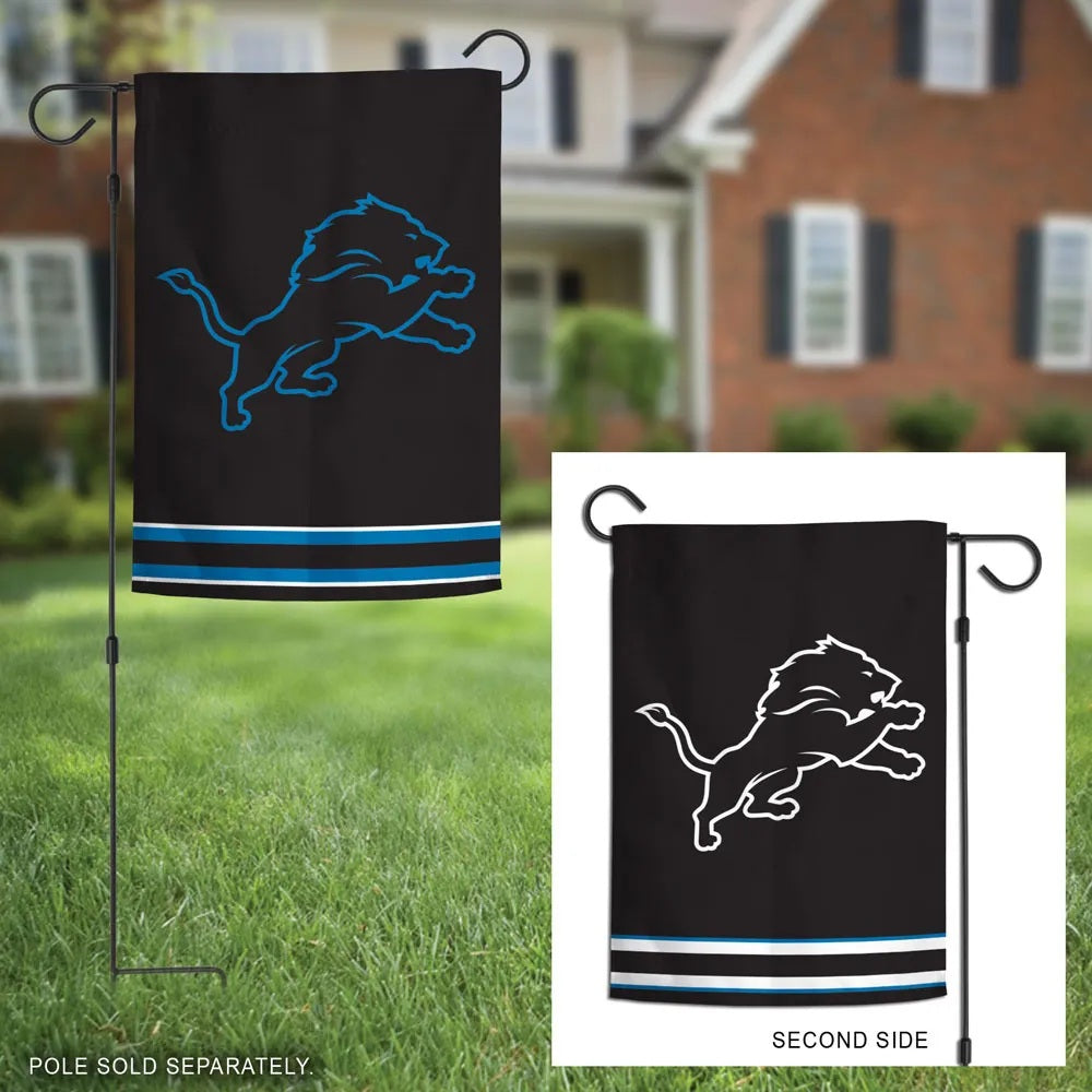 Detroit Lions 2 Sided Black Garden Flag heartlandflags