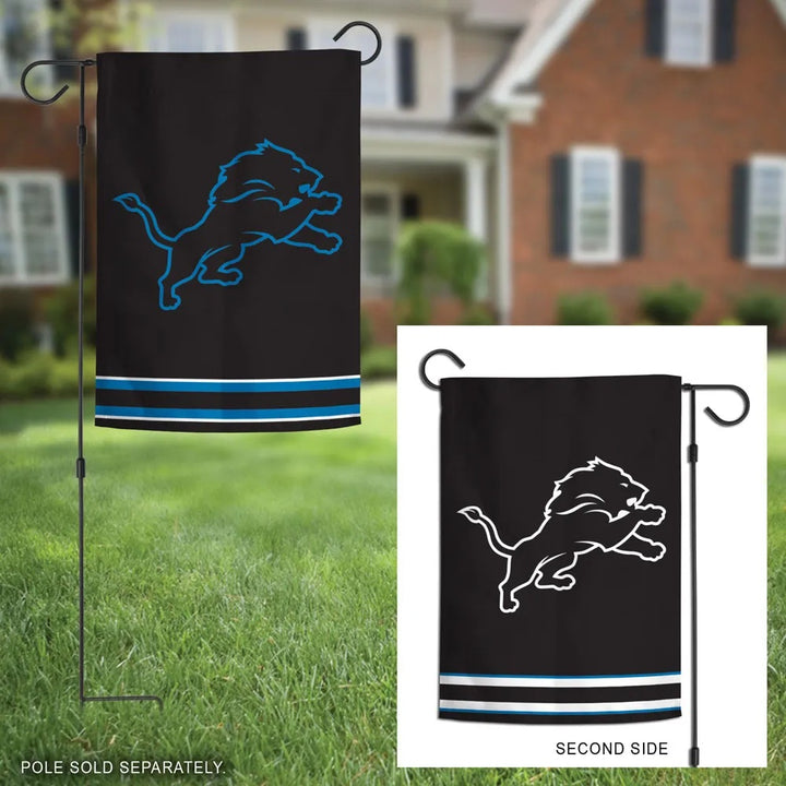 Detroit Lions 2 Sided Black Garden Flag heartlandflags