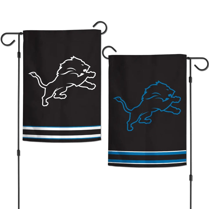 Detroit Lions 2 Sided Black Garden Flag heartlandflags