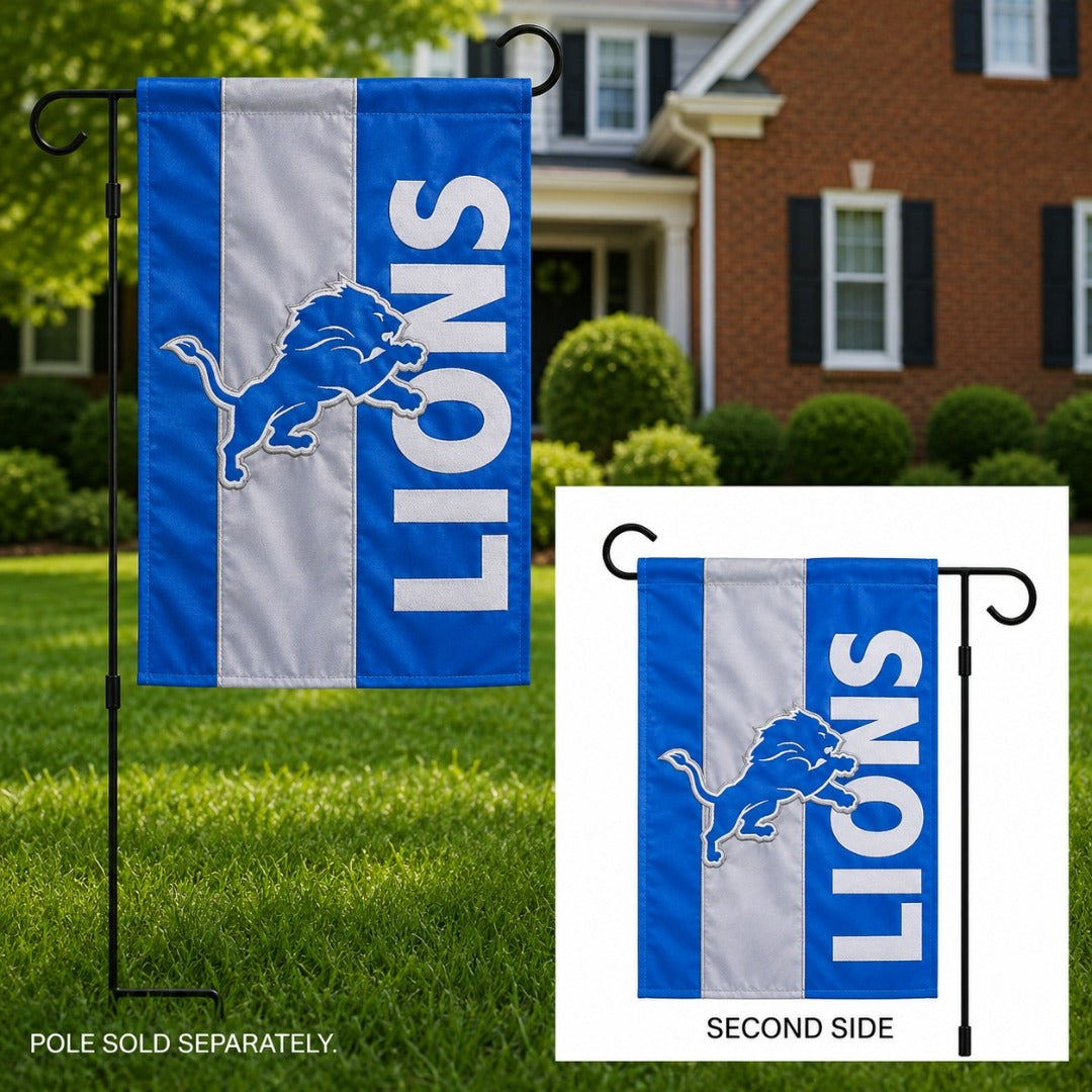 Detroit Lions 2 Sided Embellished Garden Flag heartlandflags