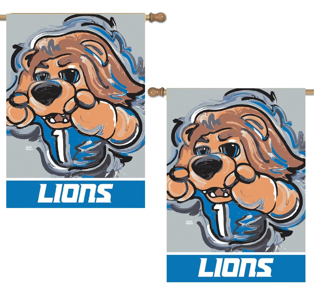 Detroit Lions 2 Sided Justin Patten Banner heartlandflags