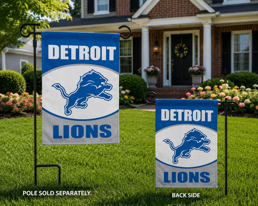 Detroit Lions 2 Sided NFL Garden Flag heartlandflags
