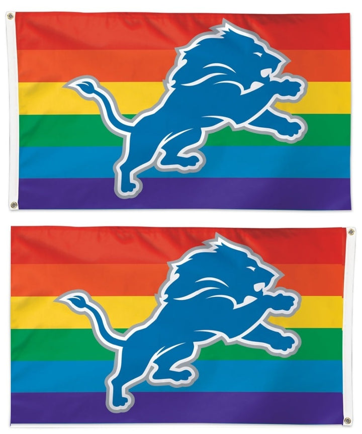 Detroit Lions 2 Sided Rainbow 3x5 Flag heartlandflags