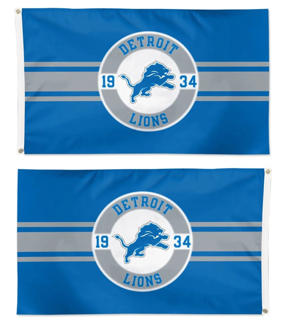 Detroit Lions Applique Flag 2 Sided 3x5 heartlandflags