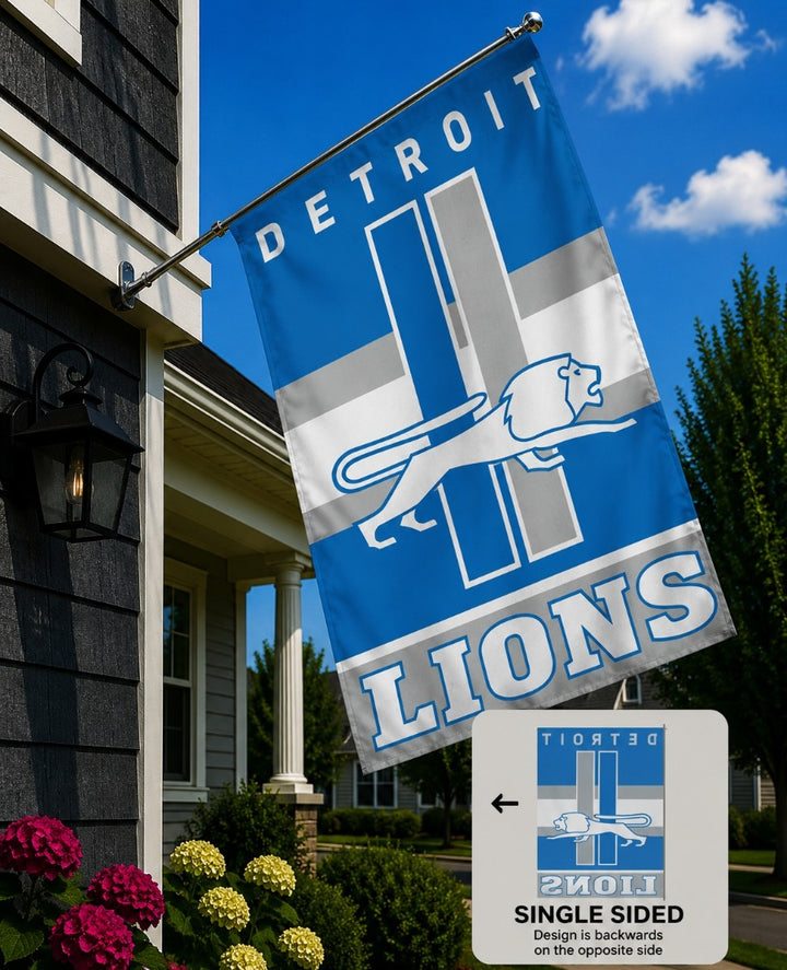 Detroit Lions Banner Throwback Logo House Flag heartlandflags
