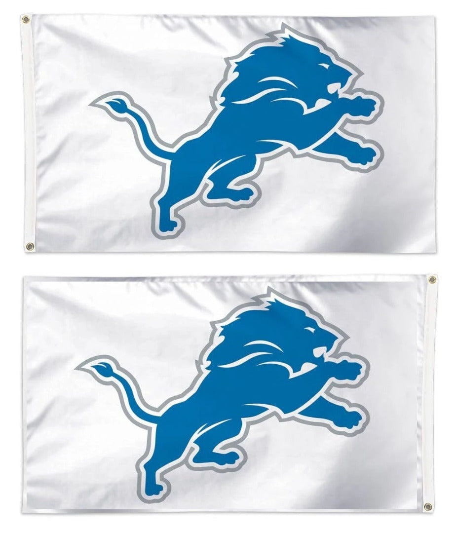 Detroit Lions Flag 2 Sided 2x3 Logo White heartlandflags