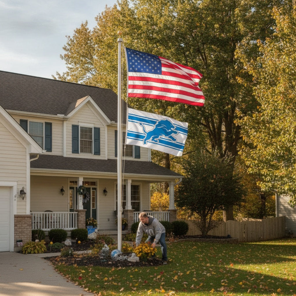 Detroit Lions Flag 3x5 Away Stripes heartlandflags