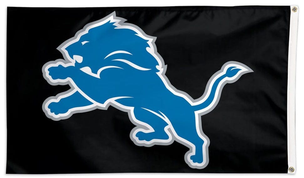 Detroit Lions Flag 3x5 Black heartlandflags