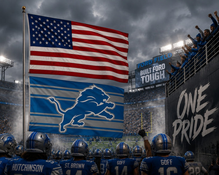 Detroit Lions Flag 3x5 Home Stripe heartlandflags