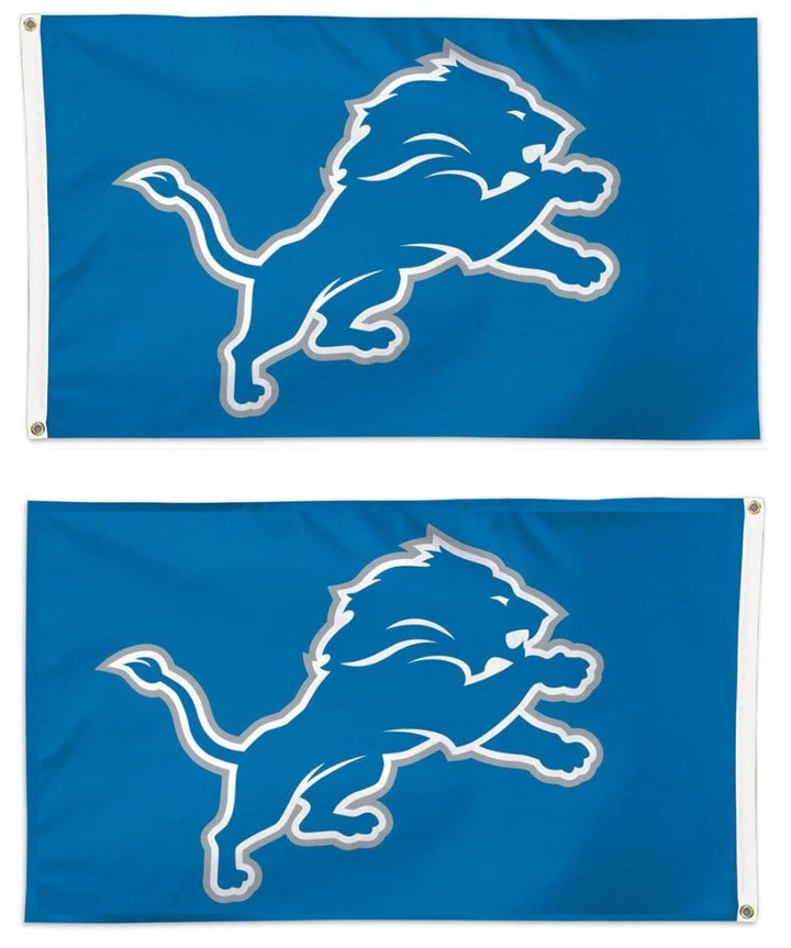 Detroit Lions Flag 3x5 Logo Blue 2 Sided heartlandflags