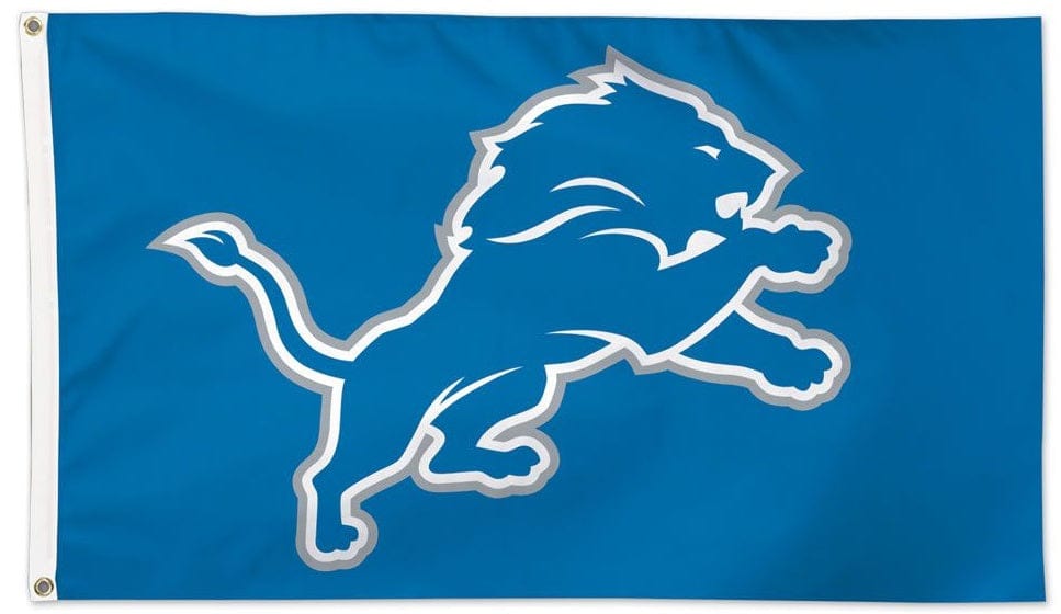 Detroit Lions Flag 3x5 Logo Blue 2 Sided heartlandflags