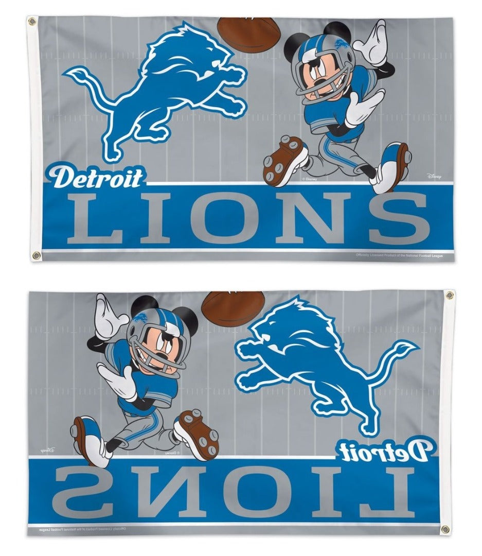 Detroit Lions Flag 3x5 Mickey Mouse Football Disney heartlandflags