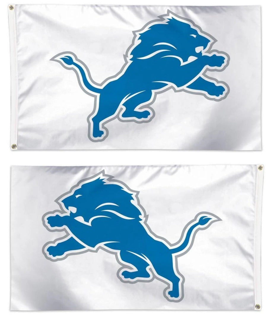 Detroit Lions Flag 3x5 White Single Sided heartlandflags