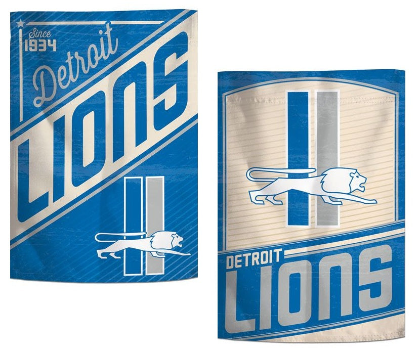 Detroit Lions Garden Flag 2 Sided Retro Classic Logo heartlandflags