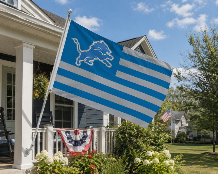 Detroit Lions Patriotic Americana 3x5 Flag heartlandflags