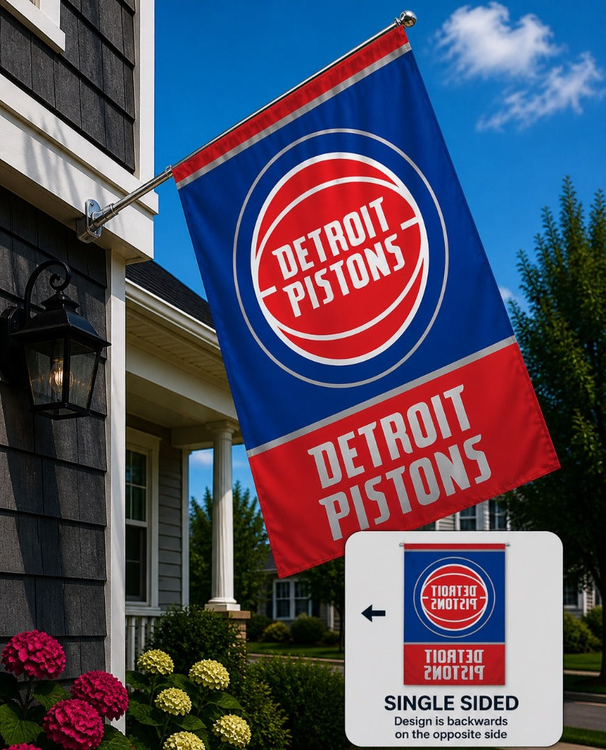 Detroit Pistons Flag Vertical House Banner heartlandflags