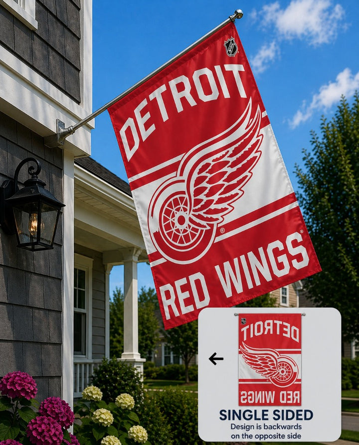 Detroit Red Wings Flag Vertical House Banner heartlandflags