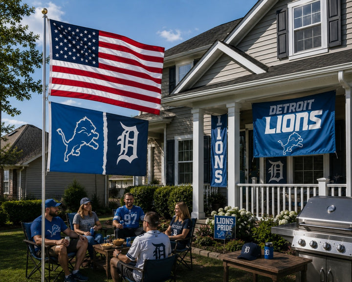 Detroit Tigers - Detroit Lions Flag - 3x5 Double Sided heartlandflags