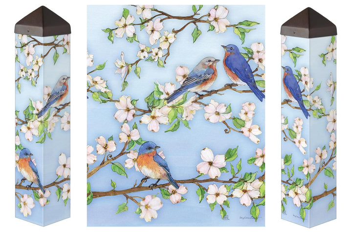 Dogwoods and Bluebirds Art Pole 20 Inches heartlandflags