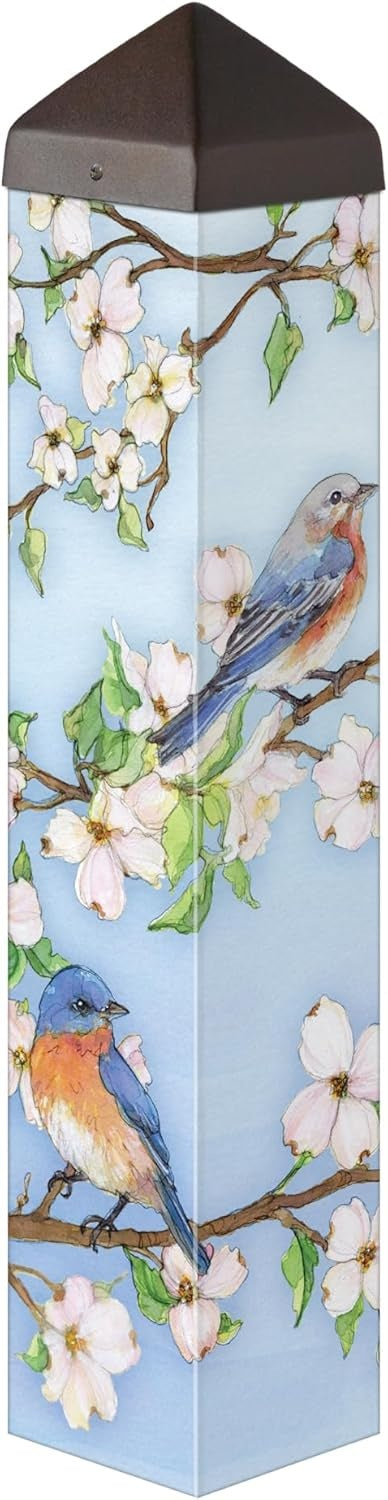 Dogwoods and Bluebirds Art Pole 20 Inches heartlandflags