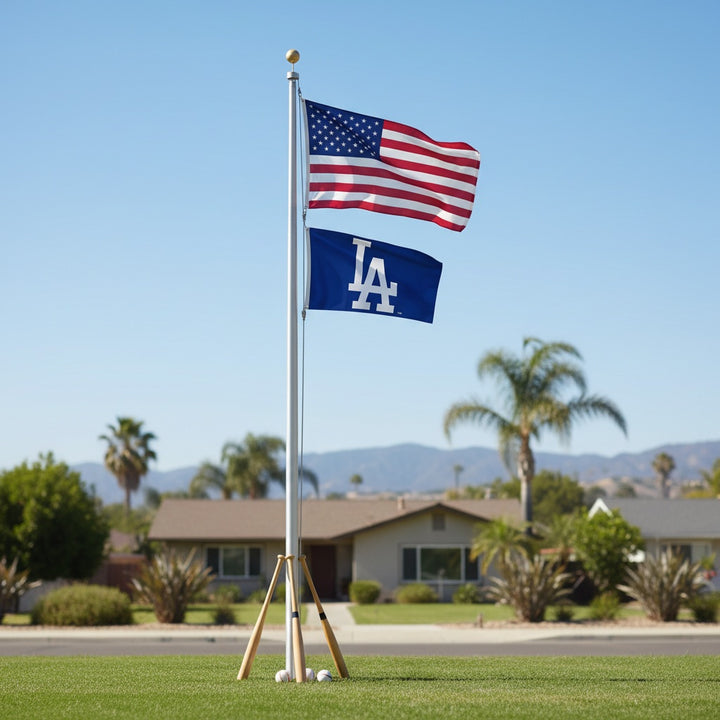 Double-Sided Dodgers Flag Let Your Loyalty Fly heartlandflags