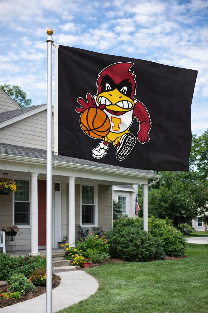 Dribbling Cy 3x5 Basketball Black Flag heartlandflags