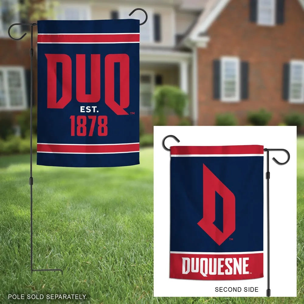 Duquesne Garden Flag 2 Sided Logo DUQ heartlandflags