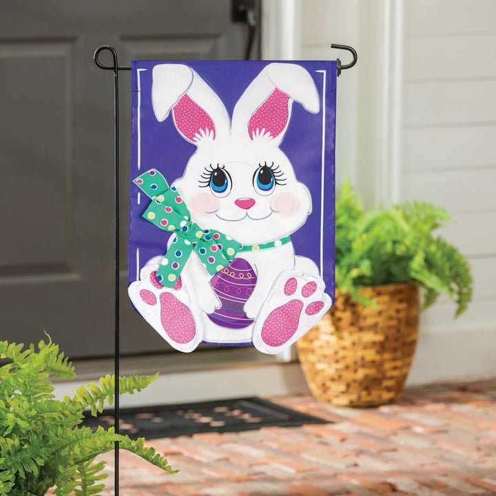 Easter Bunny 2 Sided Garden Flag Applique heartlandflags