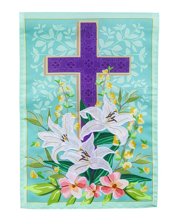 Easter Cross 2 Sided Applique Garden Flag heartlandflags