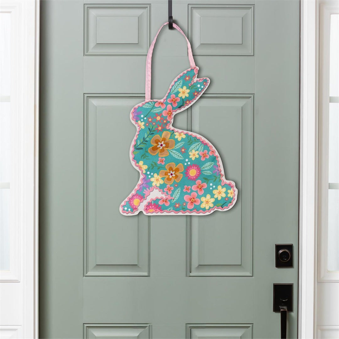 Easter Floral Patterned Bunny Door Decoration heartlandflags