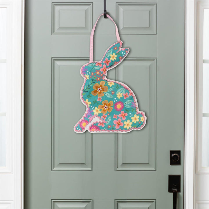 Easter Floral Patterned Bunny Door Decoration heartlandflags