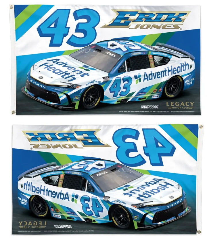 Erik Jones 3x5 Flag 2026 Advent Health heartlandflags