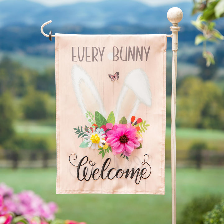 Every Bunny Welcome Garden Flag 2 Sided heartlandflags