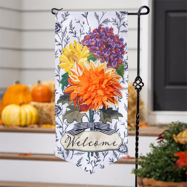 Fall Floral Toile 2 Sided Long Garden Flag heartlandflags