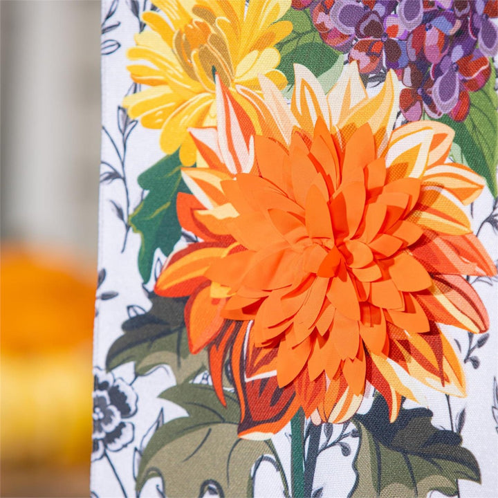 Fall Floral Toile 2 Sided Long Garden Flag heartlandflags