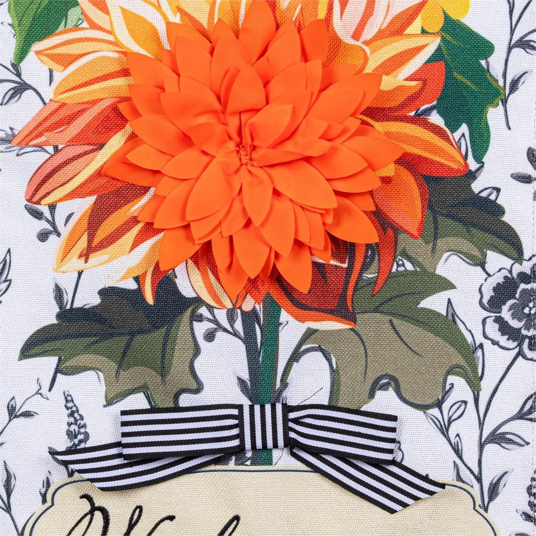 Fall Floral Toile 2 Sided Long Garden Flag heartlandflags