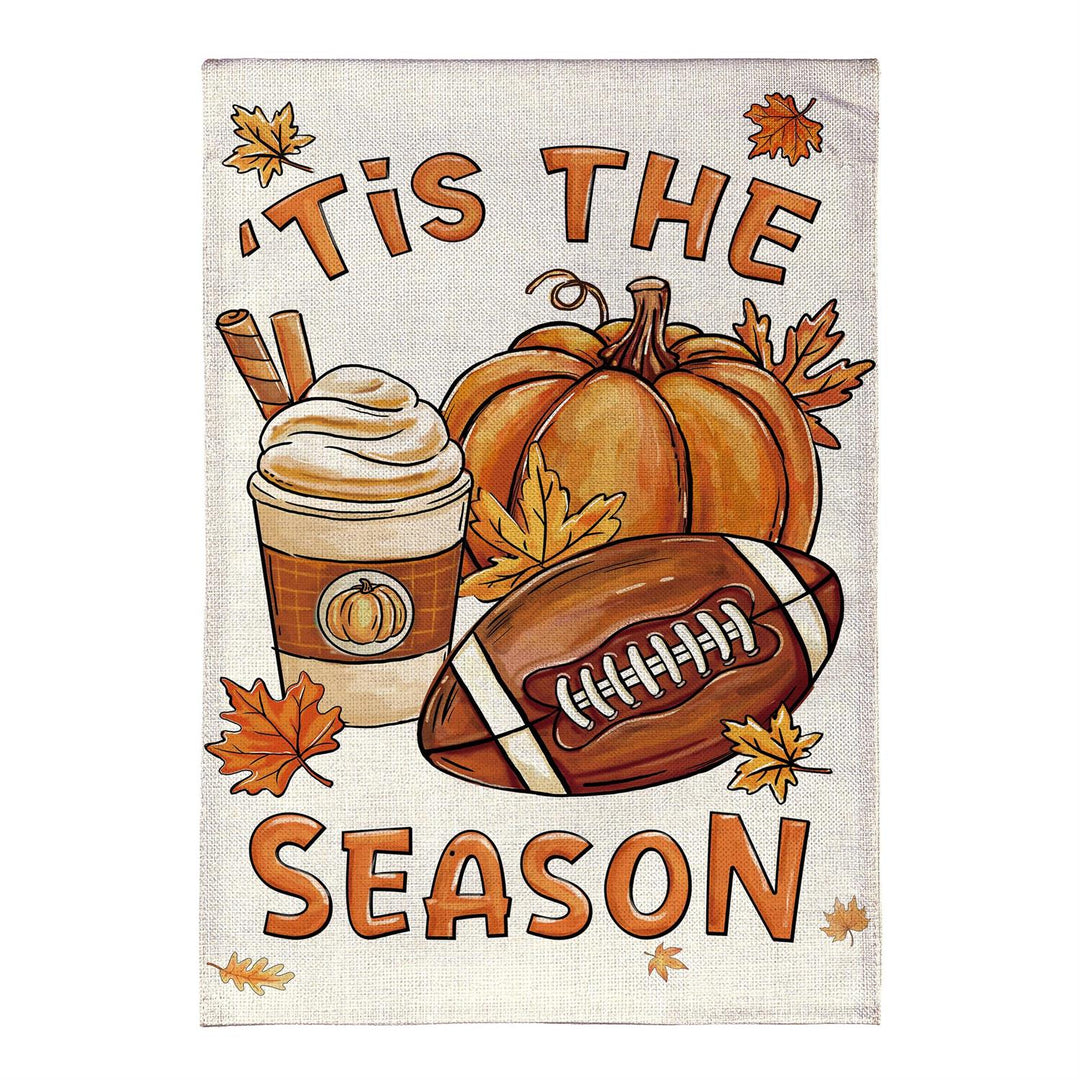 Fall Icon Season house flag dimensions showing 29-inch width and 43-inch length