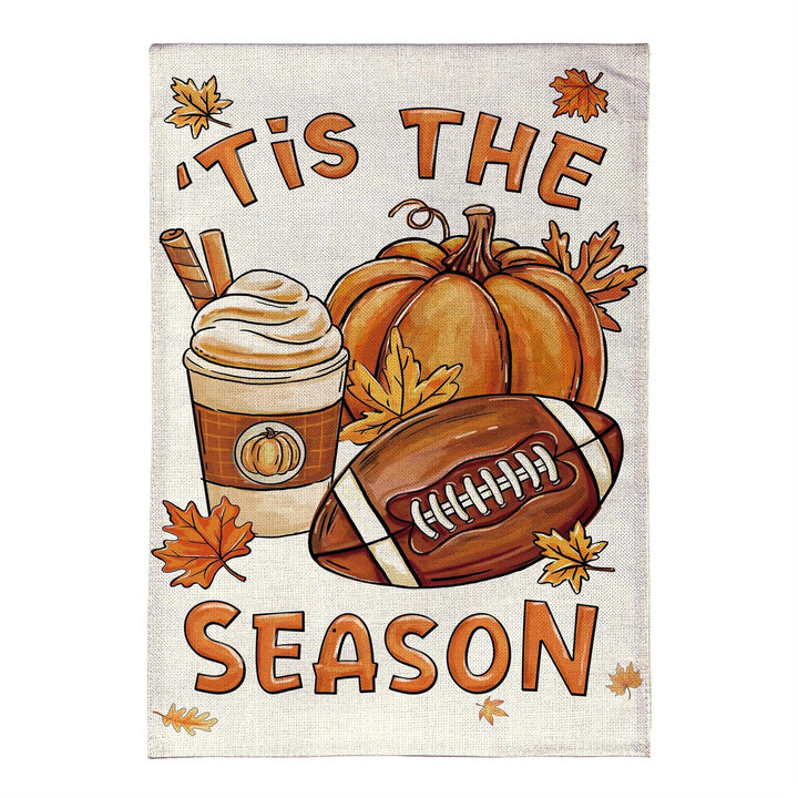 Fall Icon Season house flag dimensions showing 29-inch width and 43-inch length