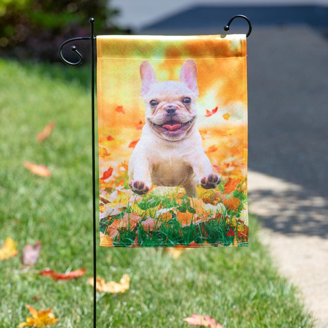 Fall Leaves Puppy Autumn Garden Flag 2 Sided heartlandflags