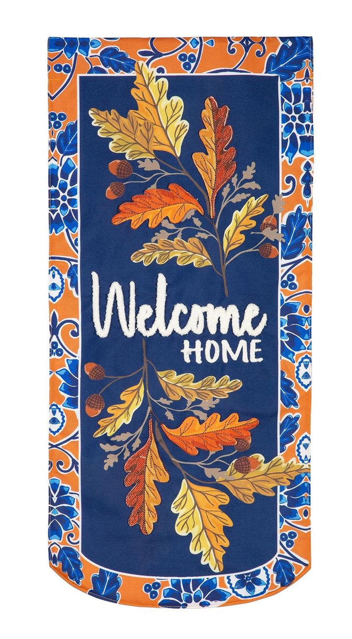 Fall Leaves Welcome 2 Sided Long Garden Flag heartlandflags