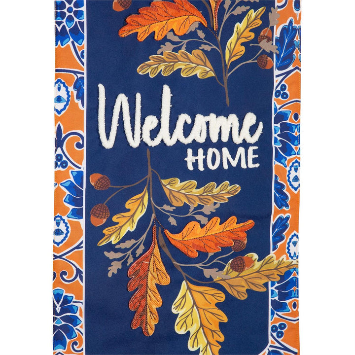 Fall Leaves Welcome 2 Sided Long Garden Flag heartlandflags