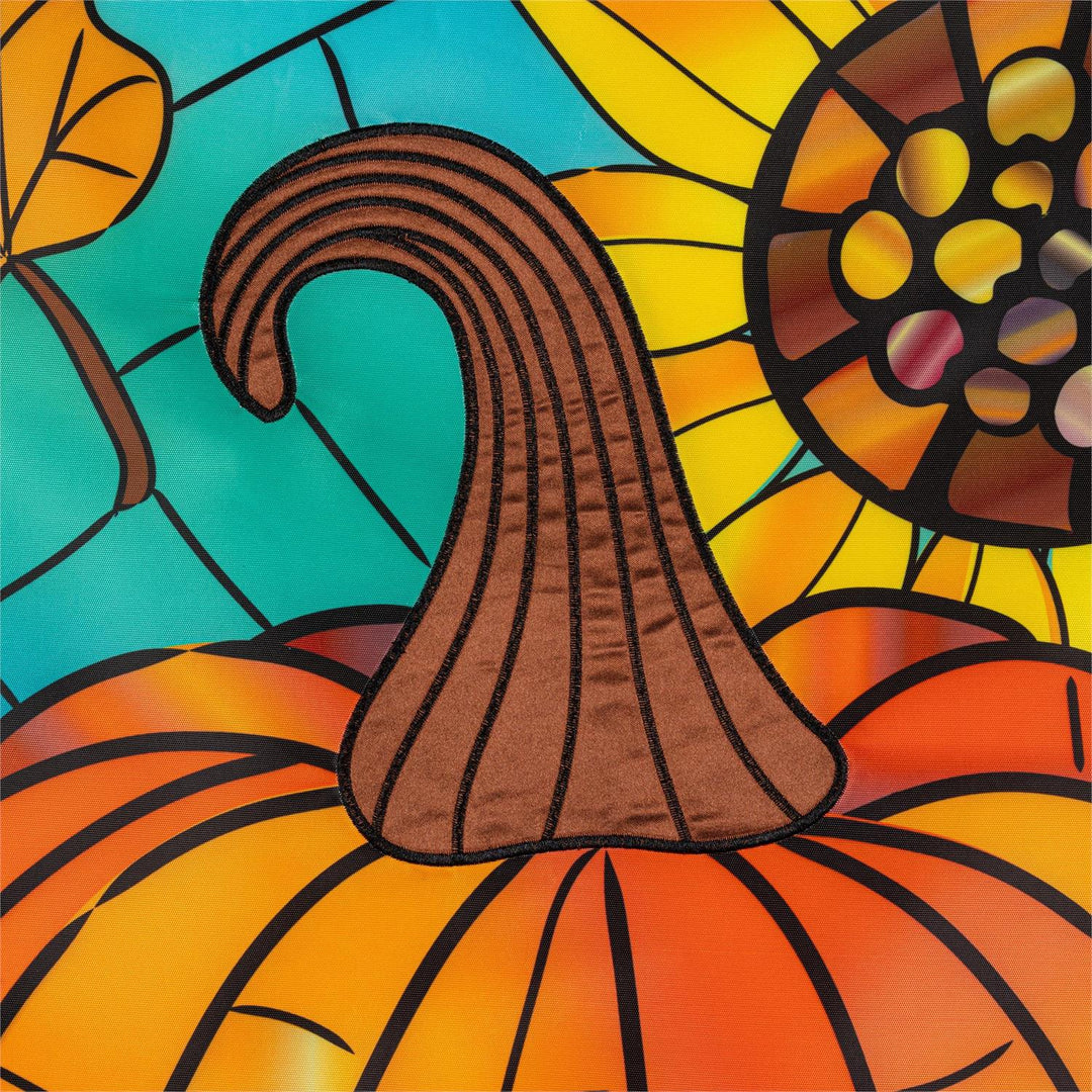 Fall Pumpkin Stained Glass 2 Sided Banner heartlandflags